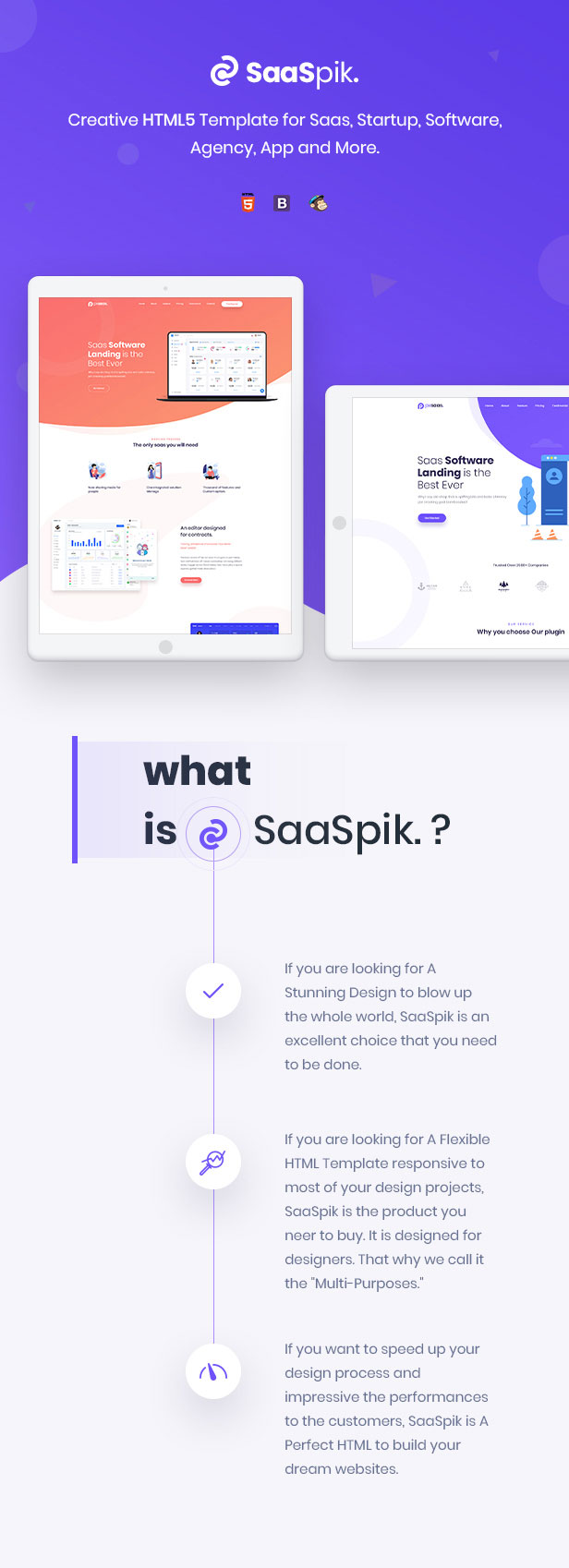 Saas landing presentation